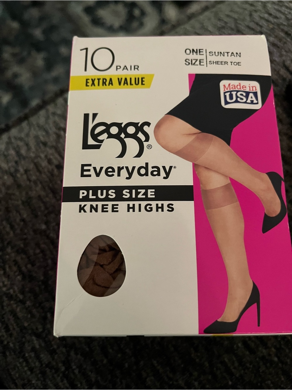 L'eggs Everyday Plus Size Knee Highs - Suntan pk of 10 new
